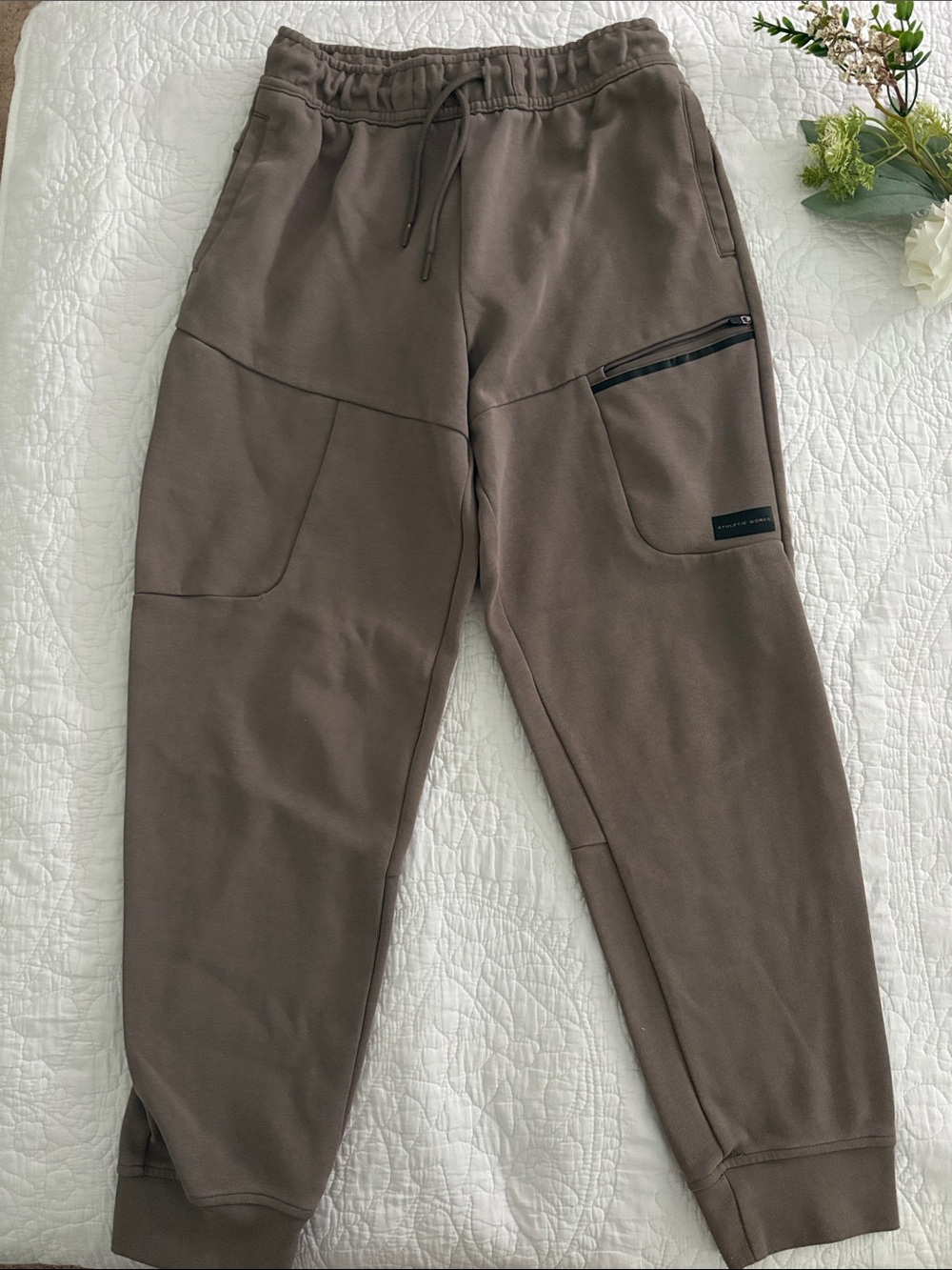 Athletic Works Taupe Drawstring Jogger Pants